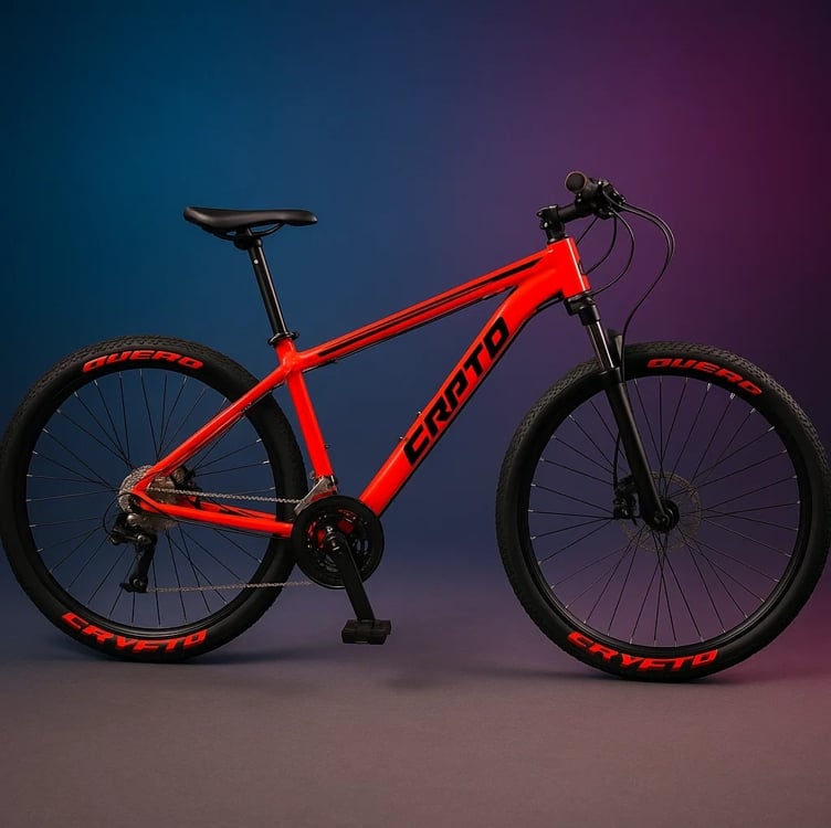 Bicicleta Cripto Bike Aro 29 Cripto 21 Marchas Freios Disco c/ Suspensão - Vermelho+Preto Bicicleta Cripto Bike Aro 29 Cripto 21 Marchas Freios Disco c/ Suspensão - Vermelho+Preto