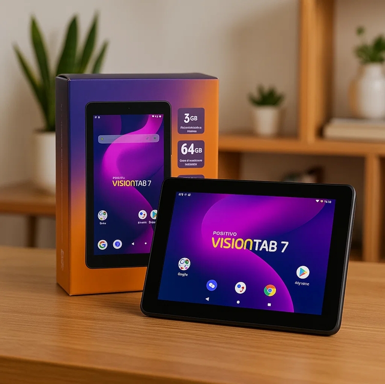 Tablet Positivo Vision TAB 7 - Processador Octa-Core 3GB RAM 64GB Armazenamento, Tela 7” IPS, Bateria 3100mAh, Android 14 Go, Wi-fi - Preto Tablet Positivo Vision TAB 7 - Processador Octa-Core 3GB RAM 64GB Armazenamento, Tela 7” IPS, Bateria 3100mAh, Android 14 Go, Wi-fi - Preto