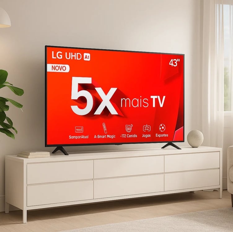 Smart Tv De 43 LG Tu801c 43tu801c0sa Com Tela Led 4k 127/220v - Preto Smart Tv De 43 LG Tu801c 43tu801c0sa Com Tela Led 4k 127/220v - Preto