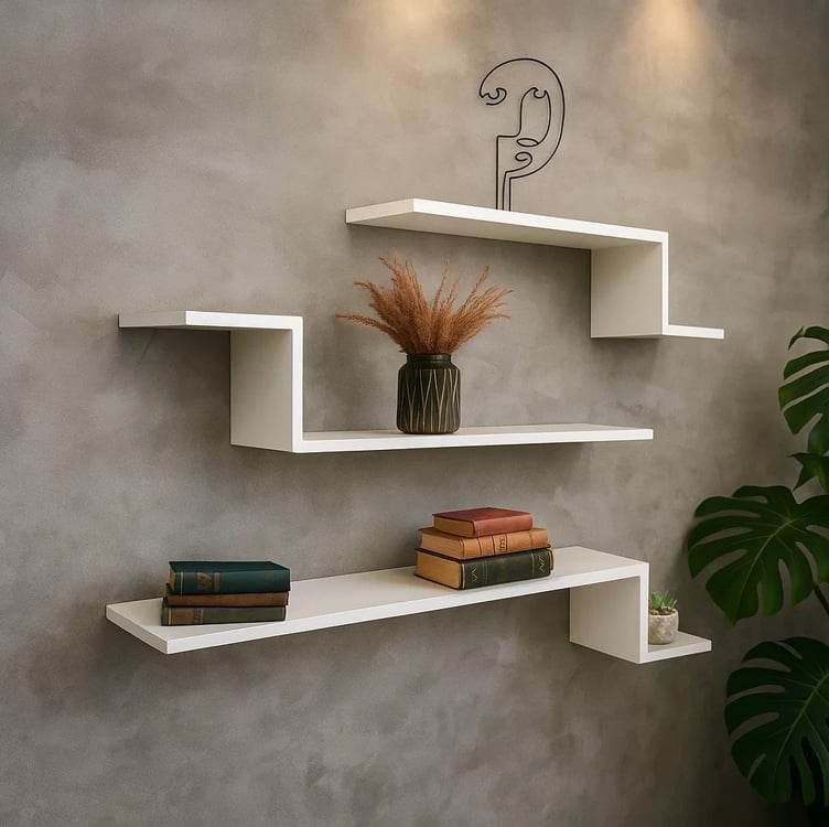 Kelan 3 Prateleiras Z Suspensa Para Quarto Sala Decorativa Cor Branco Kelan 3 Prateleiras Z Suspensa Para Quarto Sala Decorativa Cor Branco