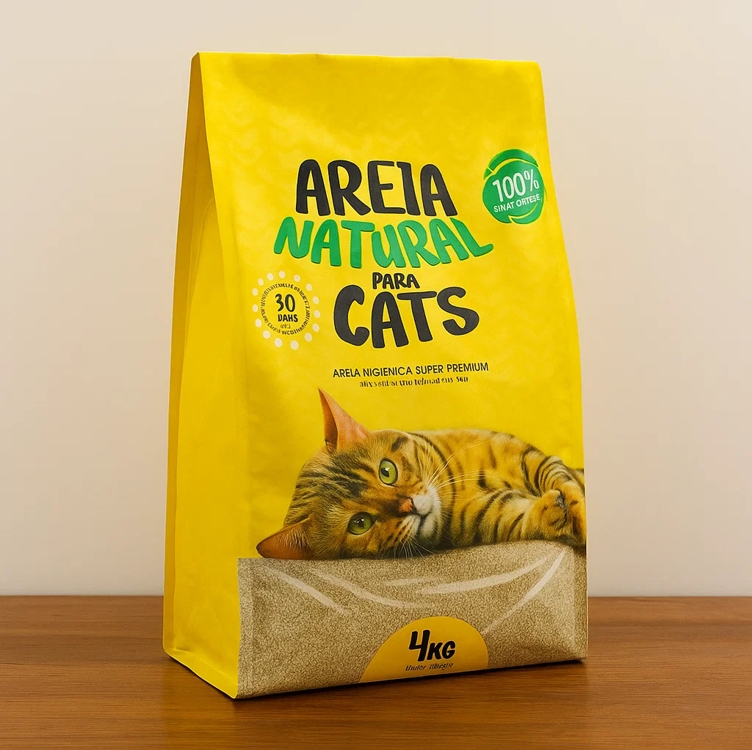 Areia Higiênica Biodegradável Gatos 4 Kg Tiger Cats Areia Higiênica Biodegradável Gatos 4 Kg Tiger Cats