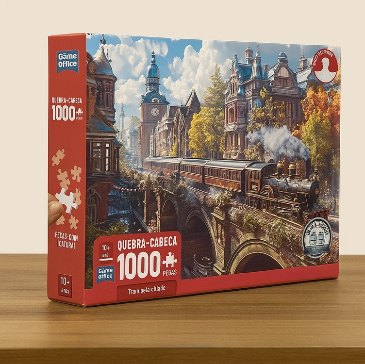 Toyster - Quebra-cabeça: Trem pela cidade - 1000 peças - Game Office Toyster - Quebra-cabeça: Trem pela cidade - 1000 peças - Game Office