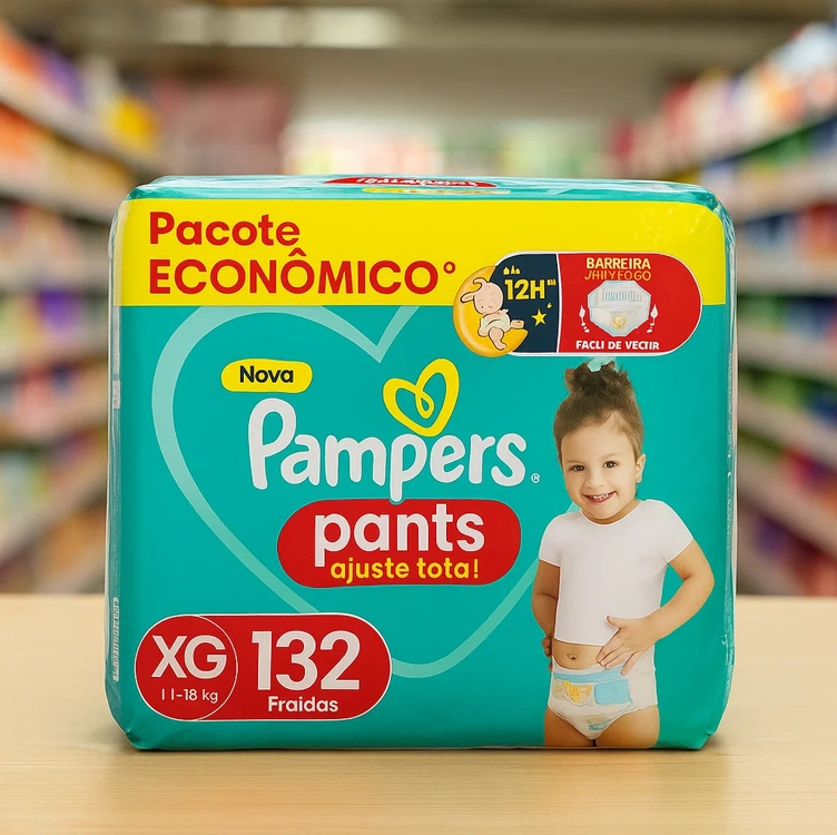 Pampers Ajuste Total Fralda XG 132 unidades Pampers Ajuste Total Fralda XG 132 unidades