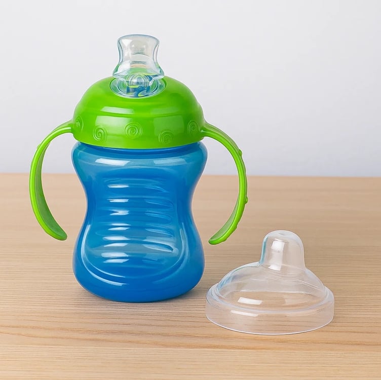 Copo com Alça e Bico de Silicone, Azul, Nûby, Azul Copo com Alça e Bico de Silicone, Azul, Nûby, Azul