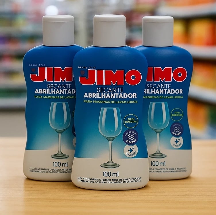 Kit 3 Jimo Secante Abrilhantador 100ml Lava-Louças Brilho Intenso Secagem Rápida Antimanchas Cozinha Taças Copos Prato Vidro Kit 3 Jimo Secante Abrilhantador 100ml Lava-Louças Brilho Intenso Secagem Rápida Antimanchas Cozinha Taças Copos Prato Vidro