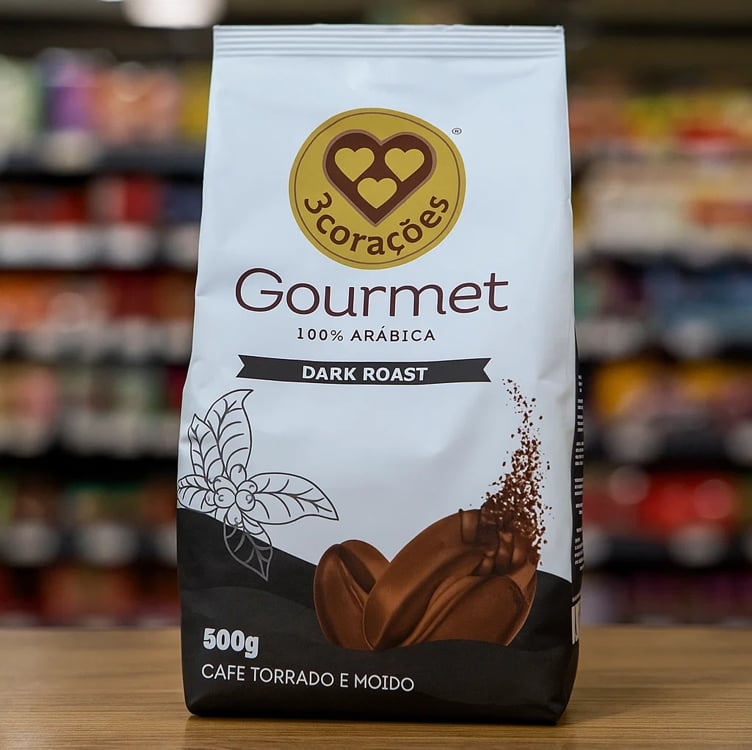 3 Corações Café Torrado e Moído Gourmet Dark Roast, 500g 3 Corações Café Torrado e Moído Gourmet Dark Roast, 500g