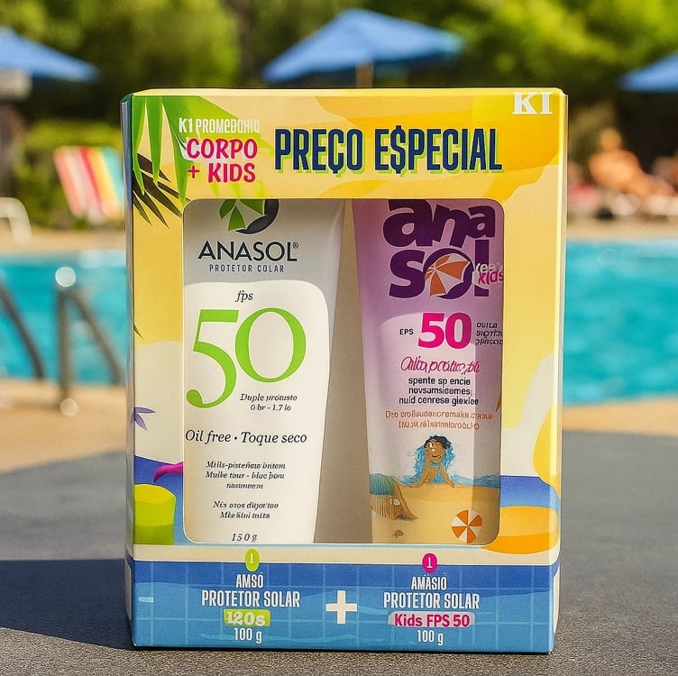 Kit FPS 50 Corpo 120g + FPS 50 Kids 100g - Anasol Kit FPS 50 Corpo 120g + FPS 50 Kids 100g - Anasol