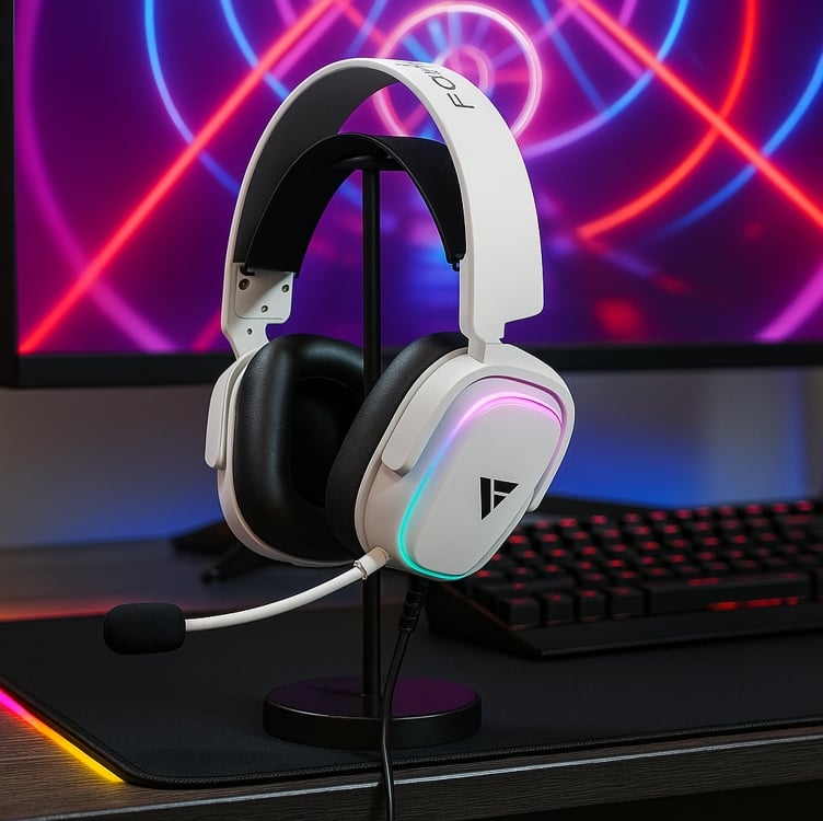 Headset Gamer Force One Supersonic 7.1 Surround, USB, Branco - FR.AU.SU.02 Headset Gamer Force One Supersonic 7.1 Surround, USB, Branco - FR.AU.SU.02