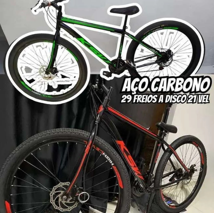Bicicleta Aço Carbono Ksvj Aro 29 Freios A Disco 21 Vel Bicicleta Aço Carbono Ksvj Aro 29 Freios A Disco 21 Vel