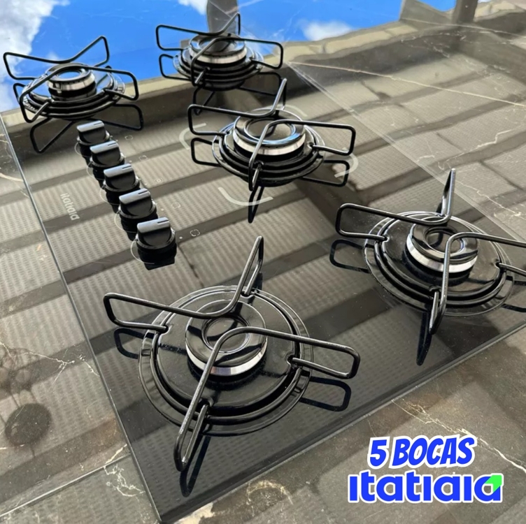 Cooktop A Gás Itatiaia Preto 5 Bocas Essencial Bivolt 127v/220v Cooktop A Gás Itatiaia Preto 5 Bocas Essencial Bivolt 127v/220v