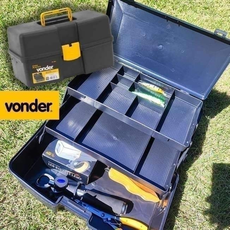 Caixa Plástica VD 2001, com 2 Bandejas, Vonder VDO2542 Caixa Plástica VD 2001, com 2 Bandejas, Vonder VDO2542
