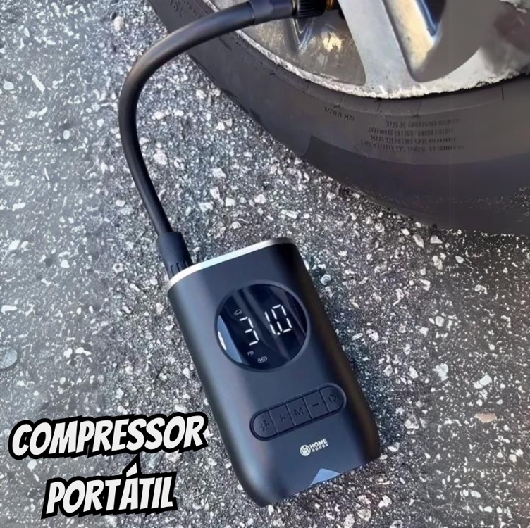 Calibrador Compressor Digital Portátil Pneu Carro Bike S/Fio - Jodi Calibrador Compressor Digital Portátil Pneu Carro Bike S/Fio - Jodi