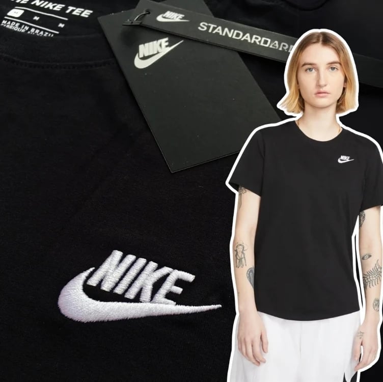 Camiseta Nike Sportswear Club Essentials Feminina - Cinza Camiseta Nike Sportswear Club Essentials Feminina - Cinza