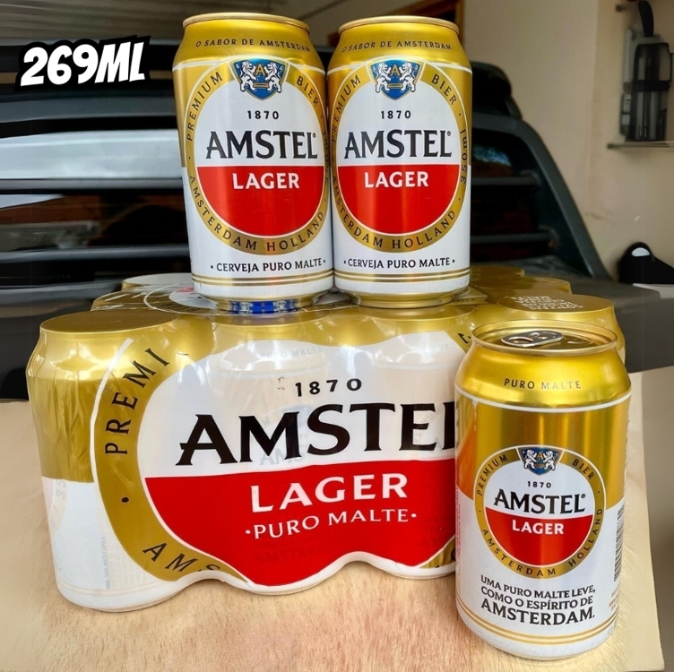 Amstel Cerveja Lager Puro Malte, Lata 269ml Pack 12 Unidades Amstel Cerveja Lager Puro Malte, Lata 269ml Pack 12 Unidades