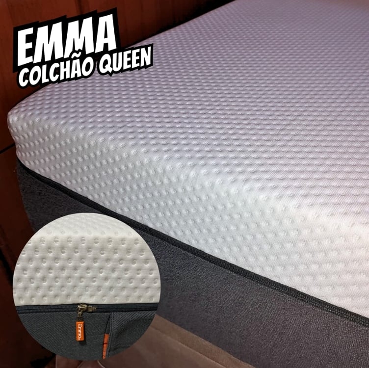 Colchão Queen Emma Original - 10 anos de garantia, certificação internacional - (158X203cm) Colchão Queen Emma Original - 10 anos de garantia, certificação internacional - (158X203cm)