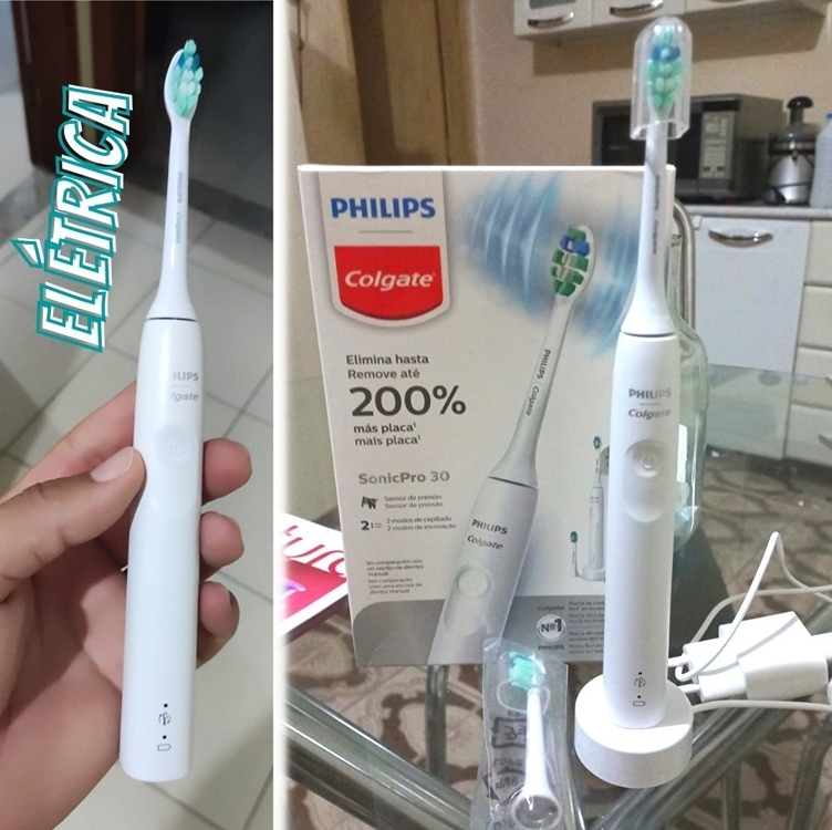 Escova De Dente Elétrica Philips Colgate Sonic Pro 35 | 2 peças. Escova De Dente Elétrica Philips Colgate Sonic Pro 35 | 2 peças.