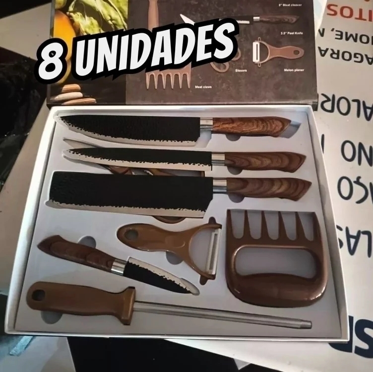 Facas Em Inóx Profissional Luxo Pra Churrasco Cozinha Facas Em Inóx Profissional Luxo Pra Churrasco Cozinha