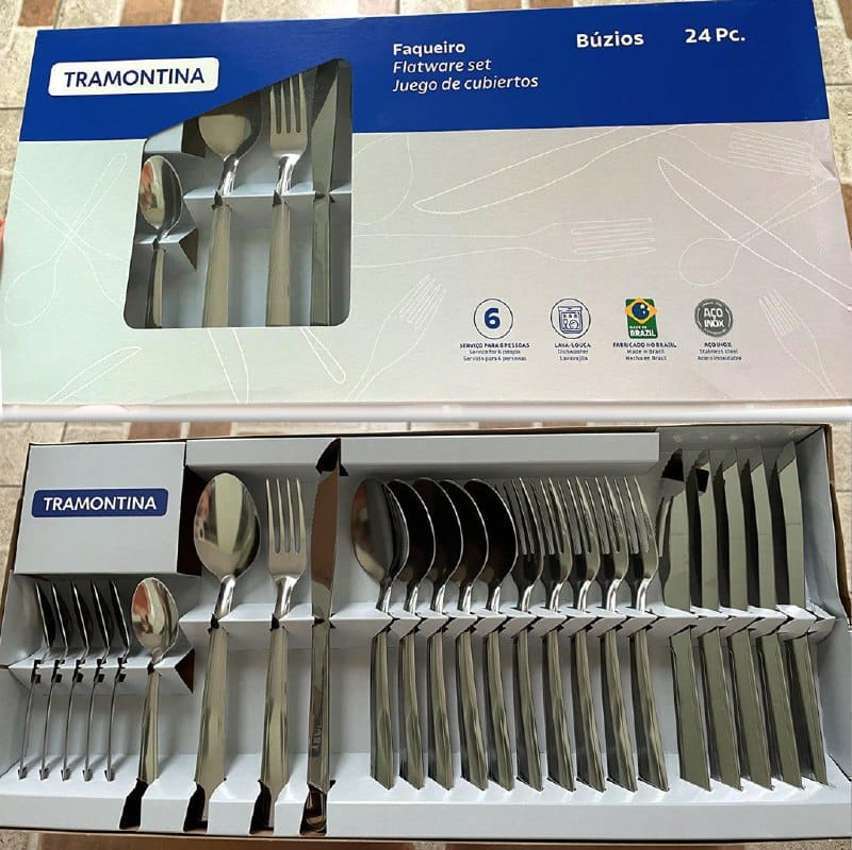 Faqueiro em Aço Inox Búzios com 24 Peças Faqueiro em Aço Inox Búzios com 24 Peças