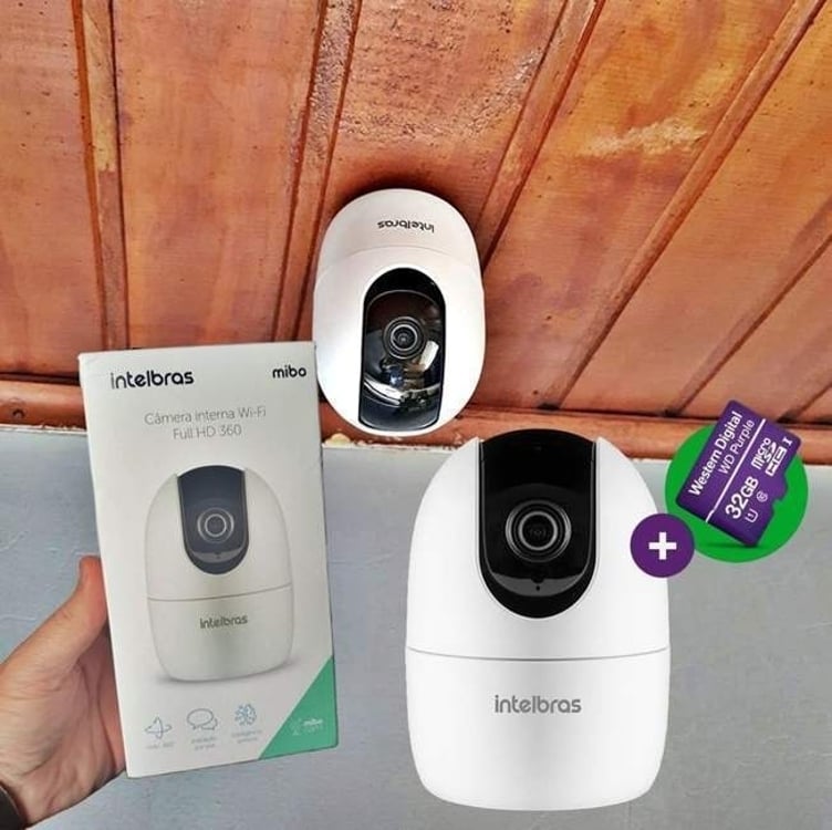 Câmera Inteligente Interna 360° Compatível com Alexa Wi-Fi iM4 C com MicroSD 32GB Branco Intelbras Câmera Inteligente Interna 360° Compatível com Alexa Wi-Fi iM4 C com MicroSD 32GB Branco Intelbras