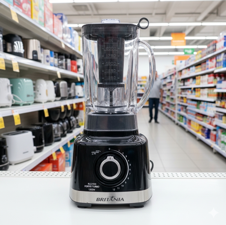 Liquidificador Turbo, Blq1300p, 1400W, 3L, Chumbo, 127v, Britânia