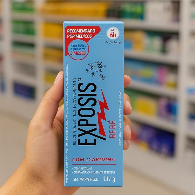 Exposis Bebê, Repelente Gel de Mosquitos, com Icaridina, Até 6h de Proteção, 117g Exposis Bebê, Repelente Gel de Mosquitos, com Icaridina, Até 6h de Proteção, 117g