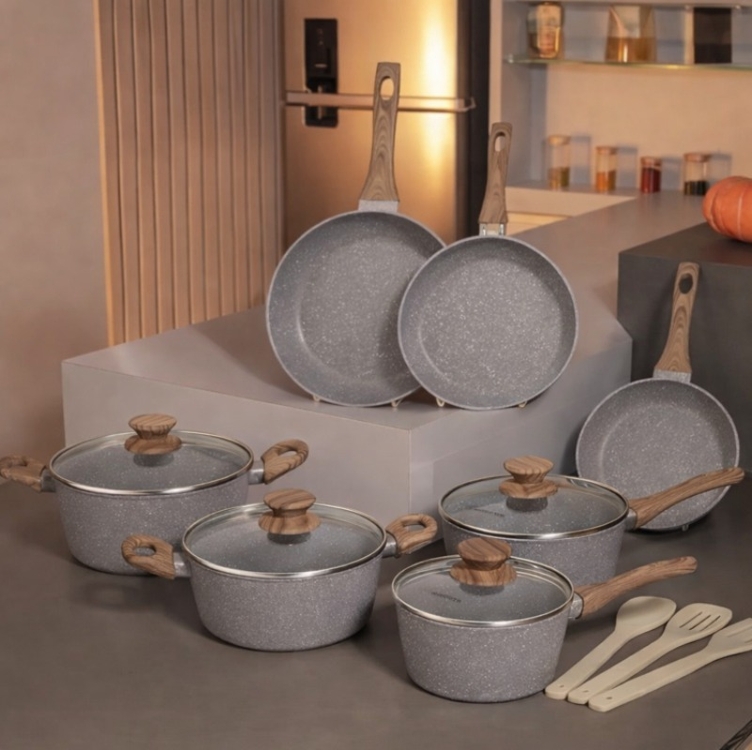 Conjunto De Panelas Com 10 Peças Cook Marmol Mimo Style