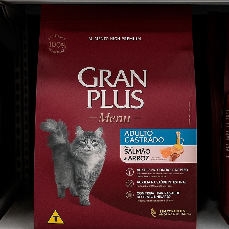 Alimento Gran Plus Menu Castrados para gato adulto sabor salmão y arroz de 10.1 kg Alimento Gran Plus Menu Castrados para gato adulto sabor salmão y arroz de 10.1 kg