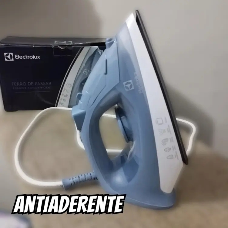 Ferro de passar seco e vapor Electrolux base antiaderente vapor vertical extra 1200W cabo 1,35m azul ESI10 127v Ferro de passar seco e vapor Electrolux base antiaderente vapor vertical extra 1200W cabo 1,35m azul ESI10 127v