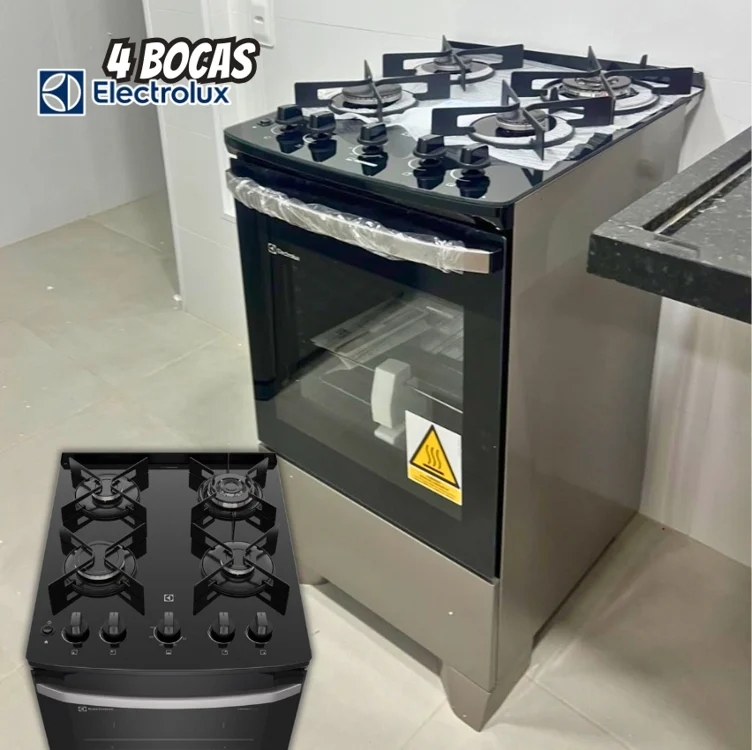 Fogão Electrolux 4 Bocas Com Perfectcook Prata (fe4gs) Fogão Electrolux 4 Bocas Com Perfectcook Prata (fe4gs)