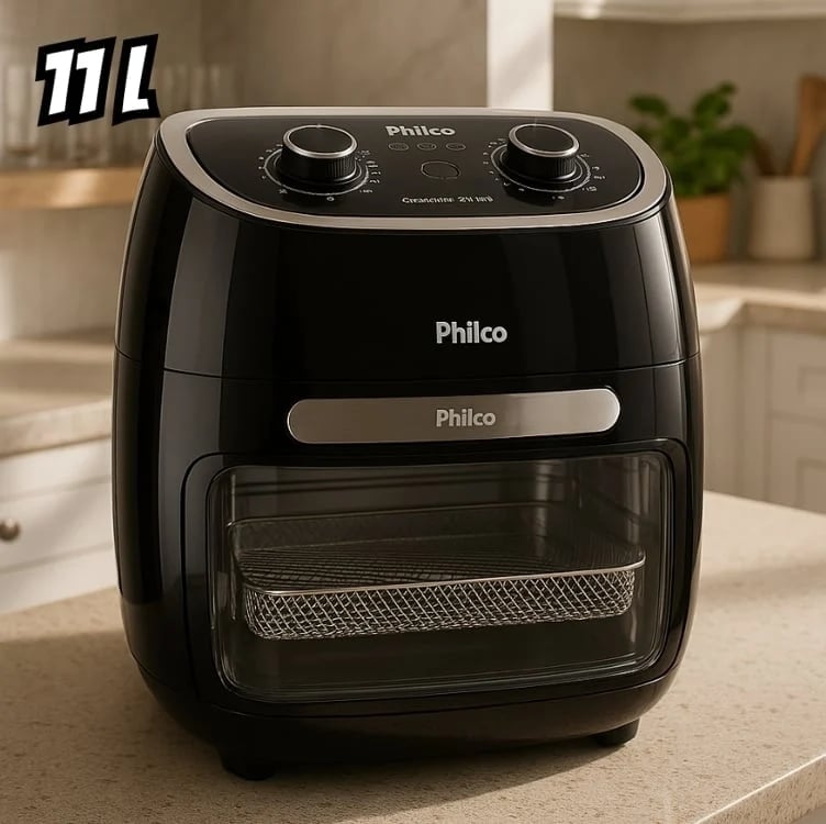 Fritadeira Air Fry Philco 11 Litros Oven Preta PFR2000P - 127 Volts - 110V Fritadeira Air Fry Philco 11 Litros Oven Preta PFR2000P - 127 Volts - 110V