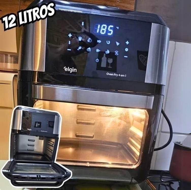 Fritadeira Eletrica Airfryer Elgin Oven Fry 4 Em 1 12L 1800W - 220V Fritadeira Eletrica Airfryer Elgin Oven Fry 4 Em 1 12L 1800W - 220V