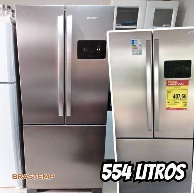 Geladeira Brastemp French Door Frost Free A+++ 554l Inox Bro85ak - 220v e 127v Geladeira Brastemp French Door Frost Free A+++ 554l Inox Bro85ak - 220v e 127v