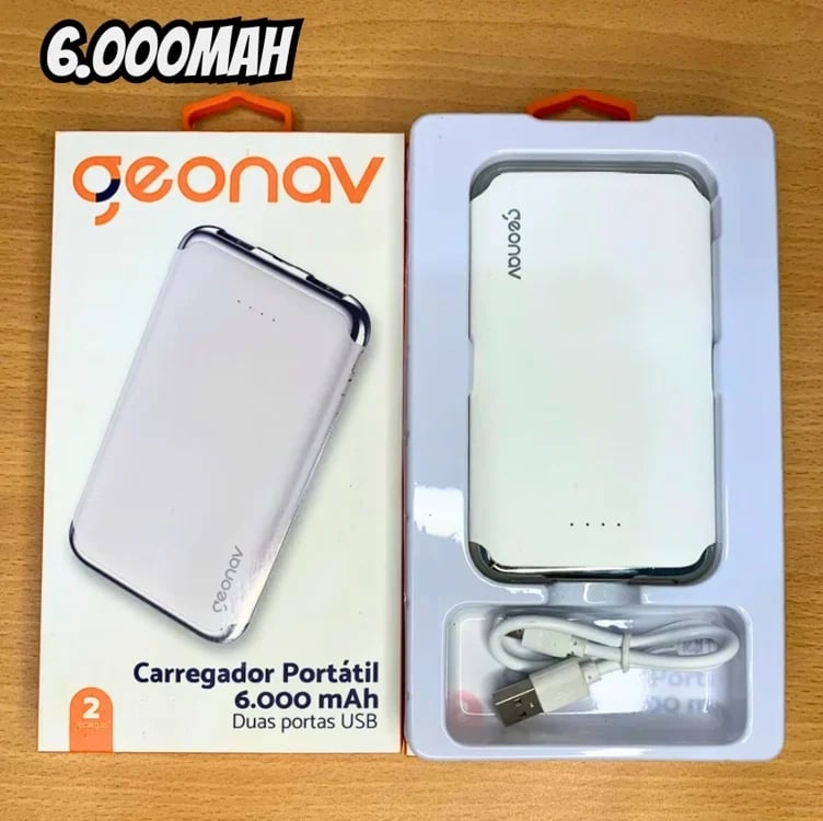 Carregador Portátil/Power Bank Geonav 6000mAh - PB6KWT Carregador Portátil/Power Bank Geonav 6000mAh - PB6KWT