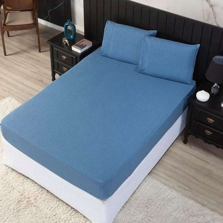 Jogo de Cama Queen Percal 400 Fios Ponto Palito 03 Peças, Antiácaro, Anti-pilling com Toque Macio - Linho Azul Jogo de Cama Queen Percal 400 Fios Ponto Palito 03 Peças, Antiácaro, Anti-pilling com Toque Macio - Linho Azul