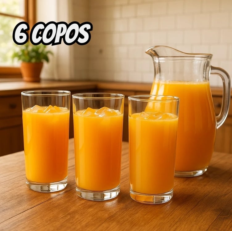 Jogo de Copos Vidro 255ml 6 Peças Ruvolo - Glass Company 680703 Jogo de Copos Vidro 255ml 6 Peças Ruvolo - Glass Company 680703