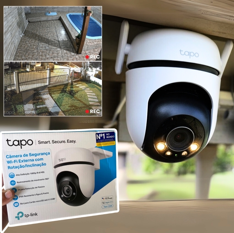 Câmera de Segurança Tapo C500 Externa 360º Com Wi-Fi 1080p Full HD TP-Link 100V/240V Câmera de Segurança Tapo C500 Externa 360º Com Wi-Fi 1080p Full HD TP-Link 100V/240V