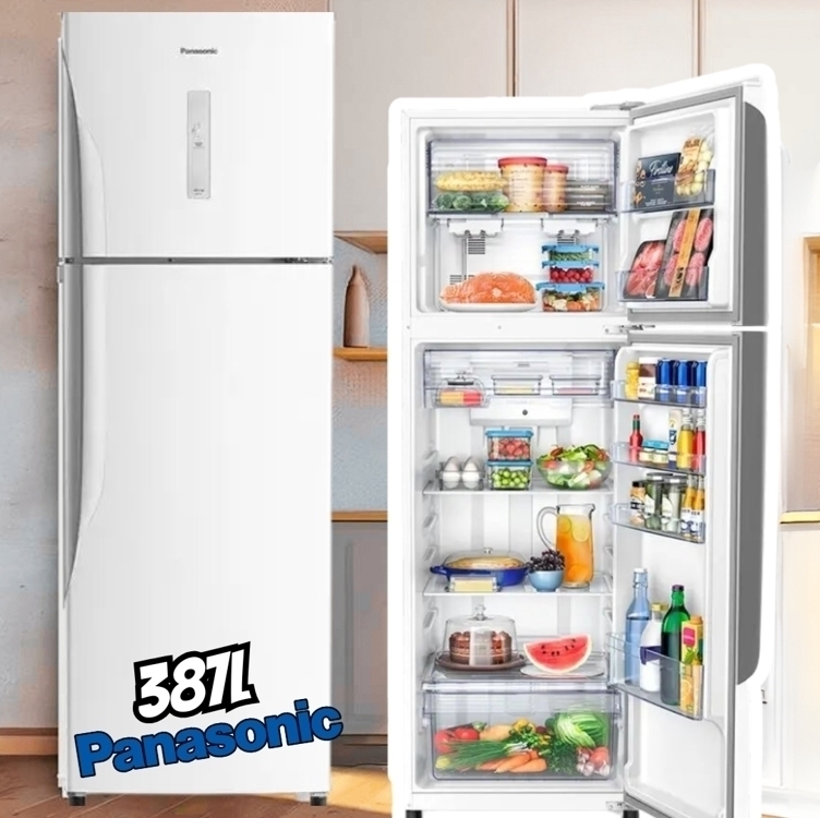 Geladeira/Refrigerador Panasonic Frost Free Duplex Branca 387L Top Freezer - NR-BT41PD1WA Geladeira/Refrigerador Panasonic Frost Free Duplex Branca 387L Top Freezer - NR-BT41PD1WA
