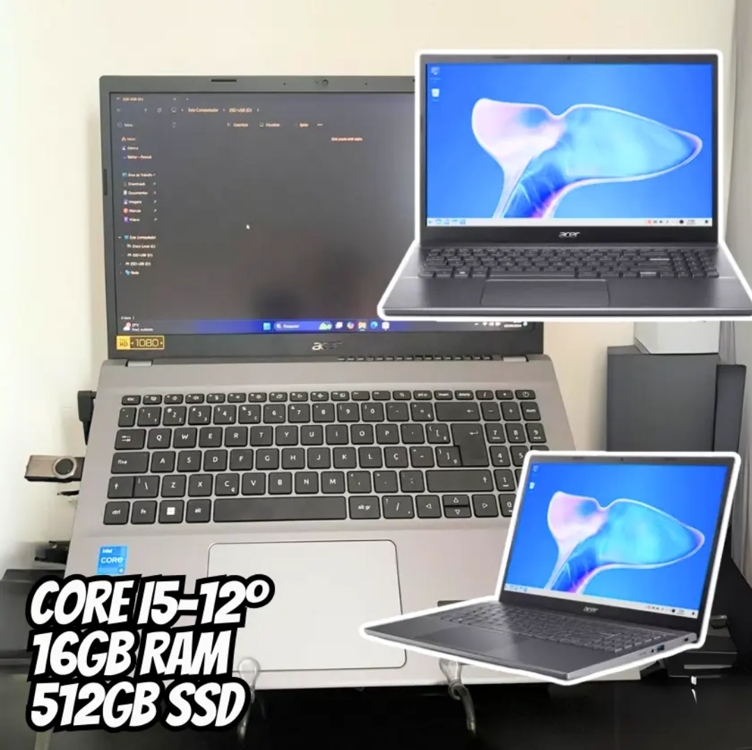 Notebook Acer A515-57-5429 Intel Core i5-12450H 16GB RAM 512GB SSD Tela de 15,6'' Linux Gutta Notebook Acer A515-57-5429 Intel Core i5-12450H 16GB RAM 512GB SSD Tela de 15,6'' Linux Gutta