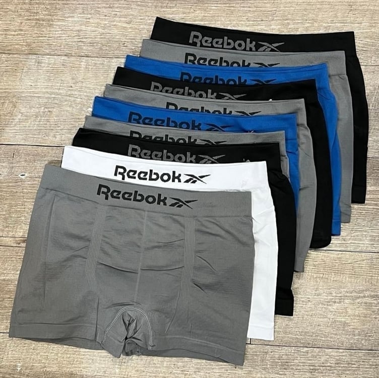 Kit 12 Cuecas Boxer Masculina Sem Costura Microfibra Reebok Kit 12 Cuecas Boxer Masculina Sem Costura Microfibra Reebok