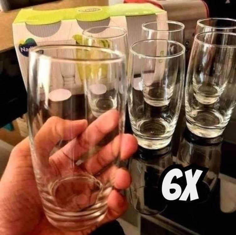 Jogo de Copos de Vidro 300ml 6 Peças Nadir - Oca Long Drink Jogo de Copos de Vidro 300ml 6 Peças Nadir - Oca Long Drink