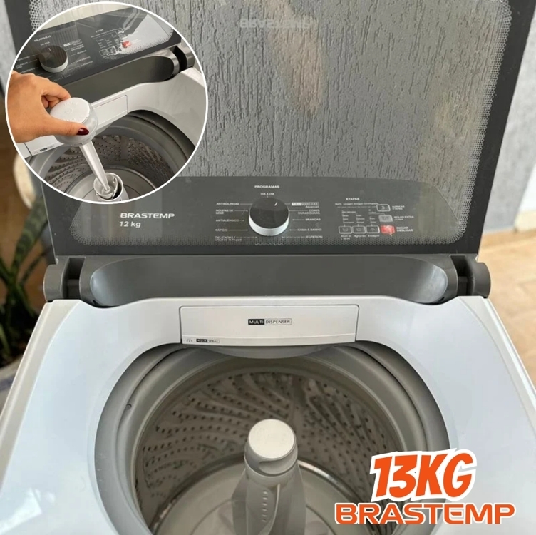 Lavadora de Roupas Brastemp 13kg Cesto Inox - 12 Programas de Lavagem Branca BWK13 Lavadora de Roupas Brastemp 13kg Cesto Inox - 12 Programas de Lavagem Branca BWK13