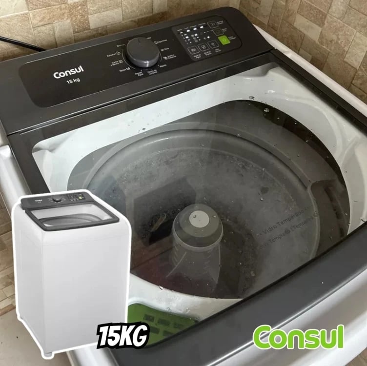Máquina De Lavar Consul 15 Kg Branca Com Modo Eco - Cwn15ab Máquina De Lavar Consul 15 Kg Branca Com Modo Eco - Cwn15ab