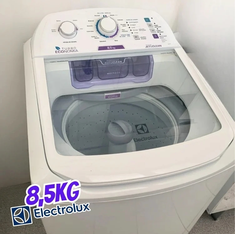 Máquina de Lavar 8,5kg Electrolux Branca Turbo Economia, Jet&Clean e Filtro Fiapos (LAC09) Máquina de Lavar 8,5kg Electrolux Branca Turbo Economia, Jet&Clean e Filtro Fiapos (LAC09)
