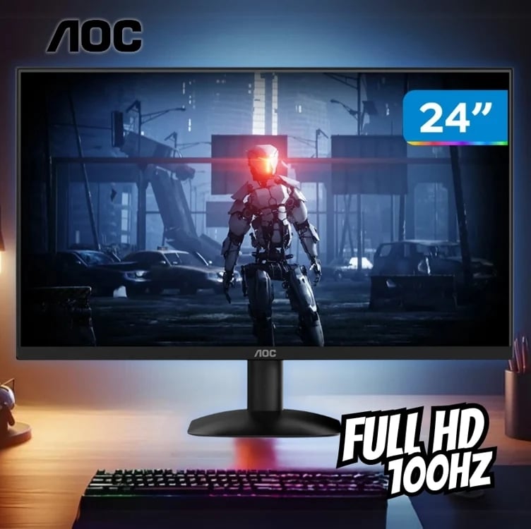 Monitor 24" FHD 100Hz 1ms AOC Série B35 24B35HM2 Widescreen HDMI e VGA Monitor 24" FHD 100Hz 1ms AOC Série B35 24B35HM2 Widescreen HDMI e VGA