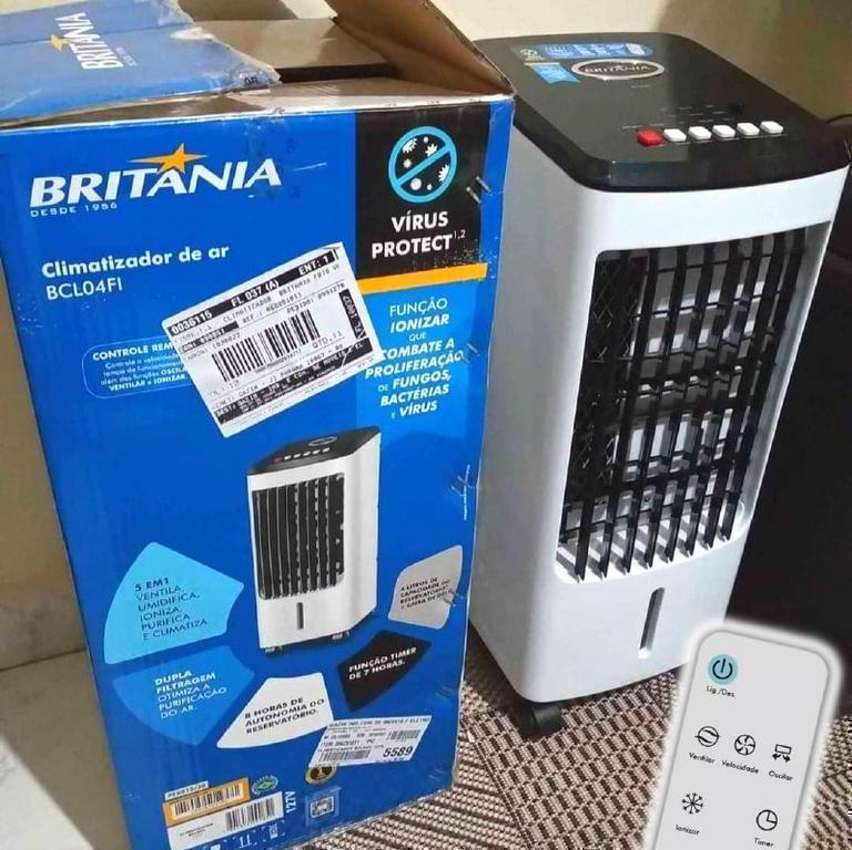 Climatizador Britânia BCL04FI Climatiza, Ioniza, Ventila, Umidifica e Purifica - 3 Velocidades Climatizador Britânia BCL04FI Climatiza, Ioniza, Ventila, Umidifica e Purifica - 3 Velocidades