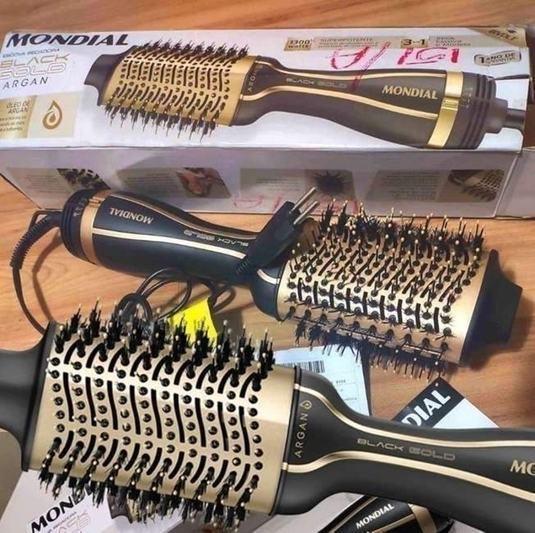Escova Secadora Mondial Black Gold Argan ES-15 1200W Preta - Bivolt Escova Secadora Mondial Black Gold Argan ES-15 1200W Preta - Bivolt