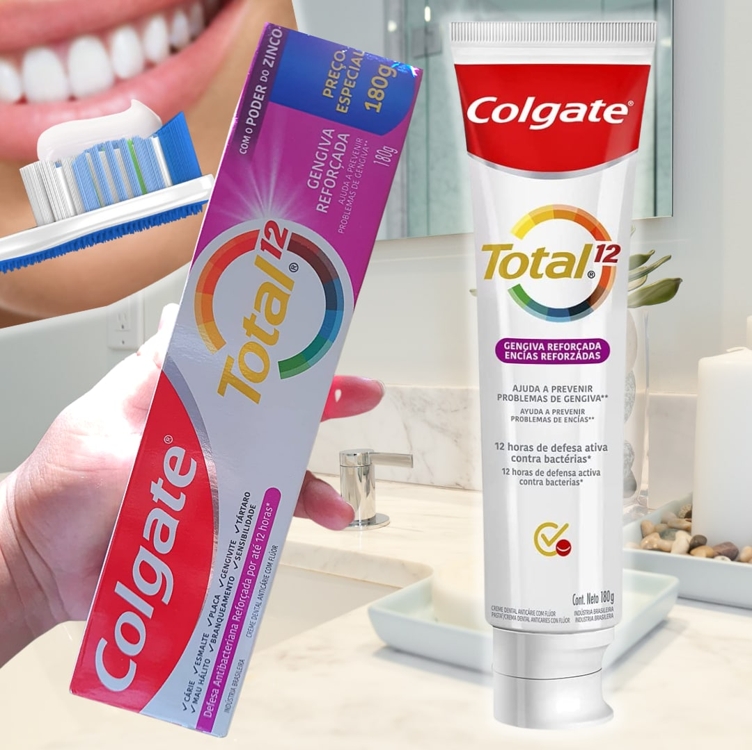 Creme Dental Colgate Total 12 Gengiva Reforçada 180g Creme Dental Colgate Total 12 Gengiva Reforçada 180g