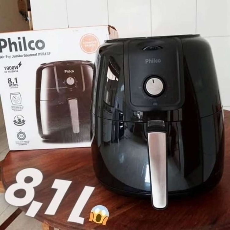 Fritadeira Elétrica Sem Óleo/air Fryer Philco Gourmet Pfr13p Preta 8,1l Com Timer Fritadeira Elétrica Sem Óleo/air Fryer Philco Gourmet Pfr13p Preta 8,1l Com Timer