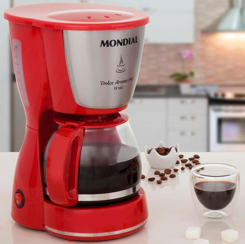 Cafeteira Elétrica Mondial, Dolce Arome Inox, 110V, Vermelho, 550W - C-35 18X Cafeteira Elétrica Mondial, Dolce Arome Inox, 110V, Vermelho, 550W - C-35 18X