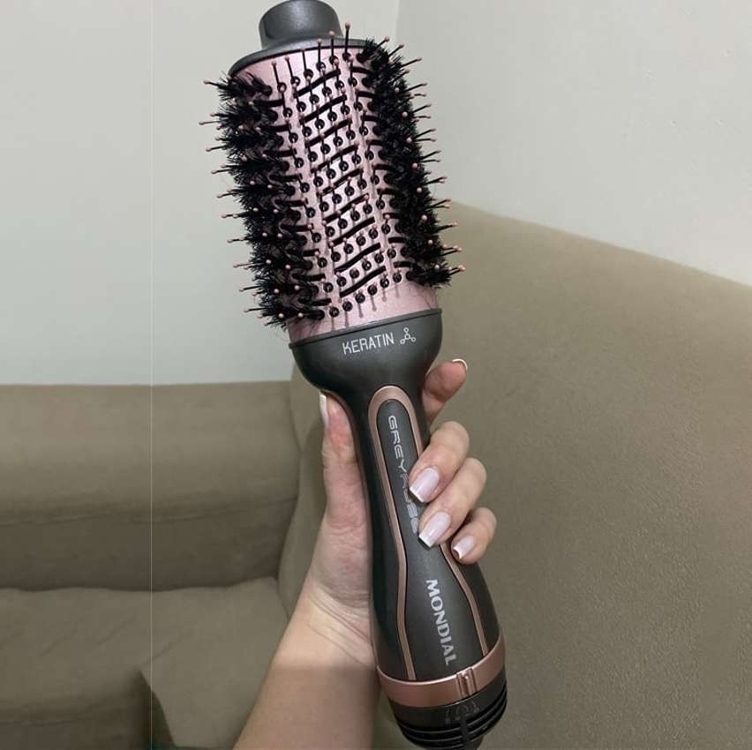 Escova Secadora Keratin Mondial Grafite/Golden Rose ES-11-BI Escova Secadora Keratin Mondial Grafite/Golden Rose ES-11-BI